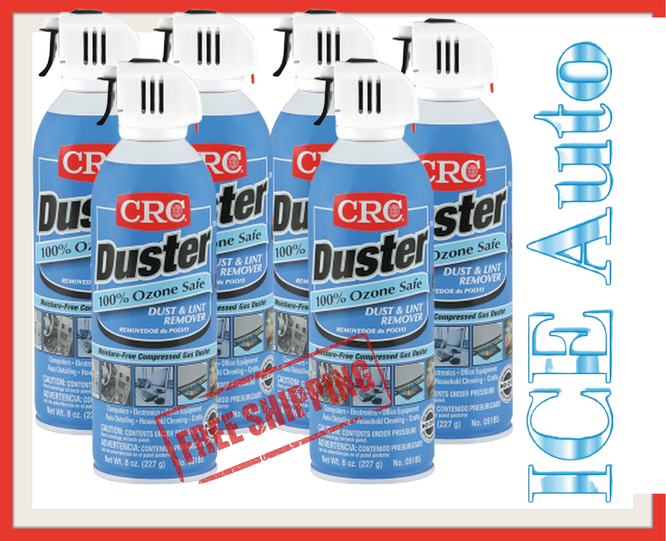 CRC Duster Case of 6 100 Ozone Free Moisture Free Dust Lint Remover 8
