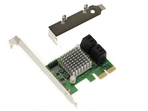 PCIe 2x 4 PORTS SATA 3 6G - MARVELL 88SE9230-NAA2 - HARDWARE RAID 0 1 10 - Photo 2/4