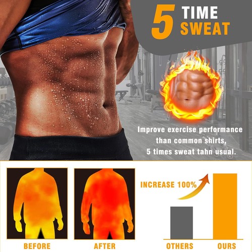 Herren Abnehmen Bauchweggürtel Sauna Suit Taillen Sport Weste Mieder Shaper Top - Bild 3 von 30