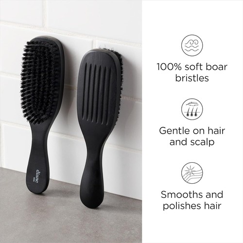 Diane 100% Soft Boar Bristle Brush for Men and Women – Soft for Fine to Medium - Picture 2 of 6
