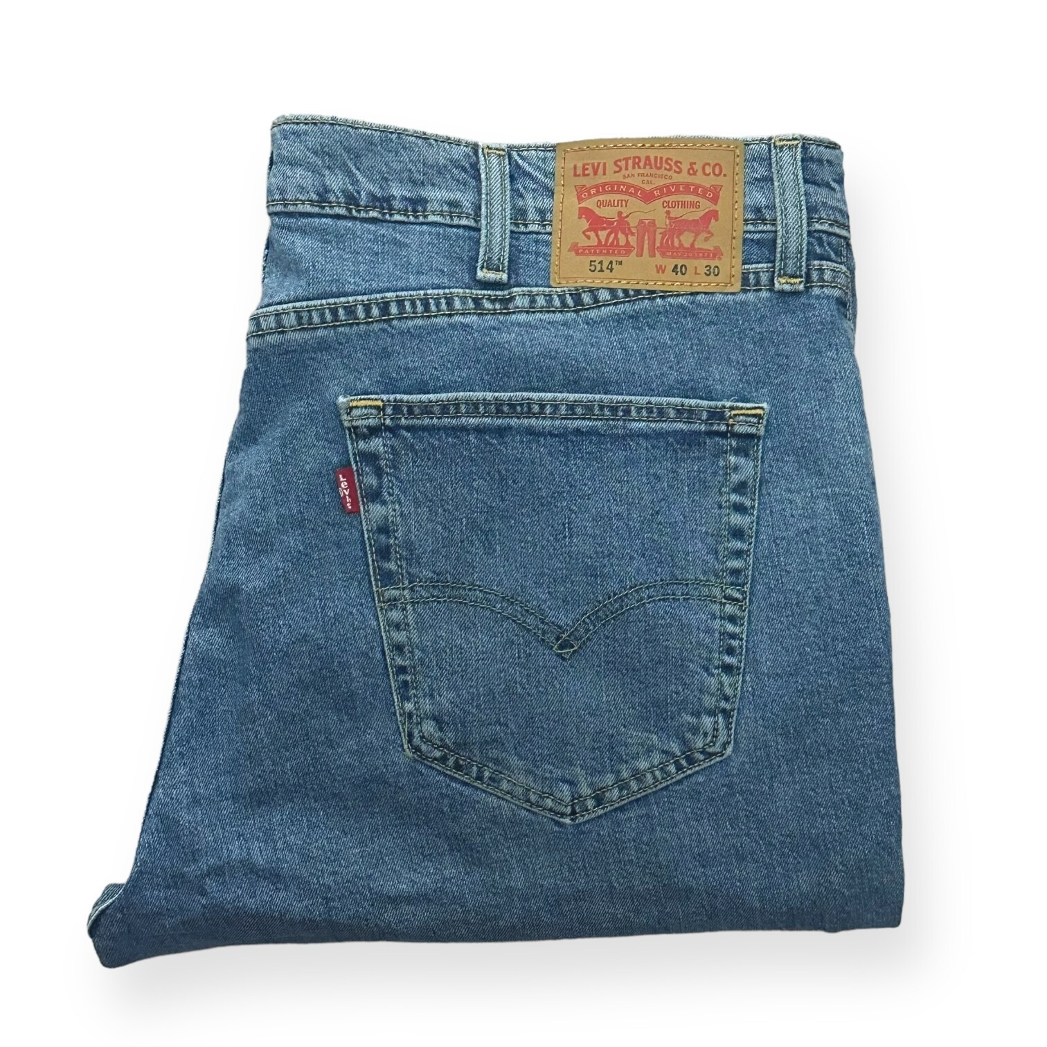 LEVI'S 514 Straight Mid Rise Jeans Straight Leg Denim Baggy Medium Wash 40x30 thumbnail 12