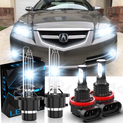 For Acura TL 2007-2008 HID Headlight High/Low Beam led Fog Light Bulbs Kit