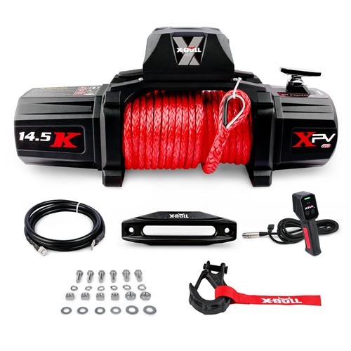 X-BULL 12V Electric Winch 14500LBS Winch Synthetic Rope Trailer Winch 4X4 4WD - Picture 5 of 14
