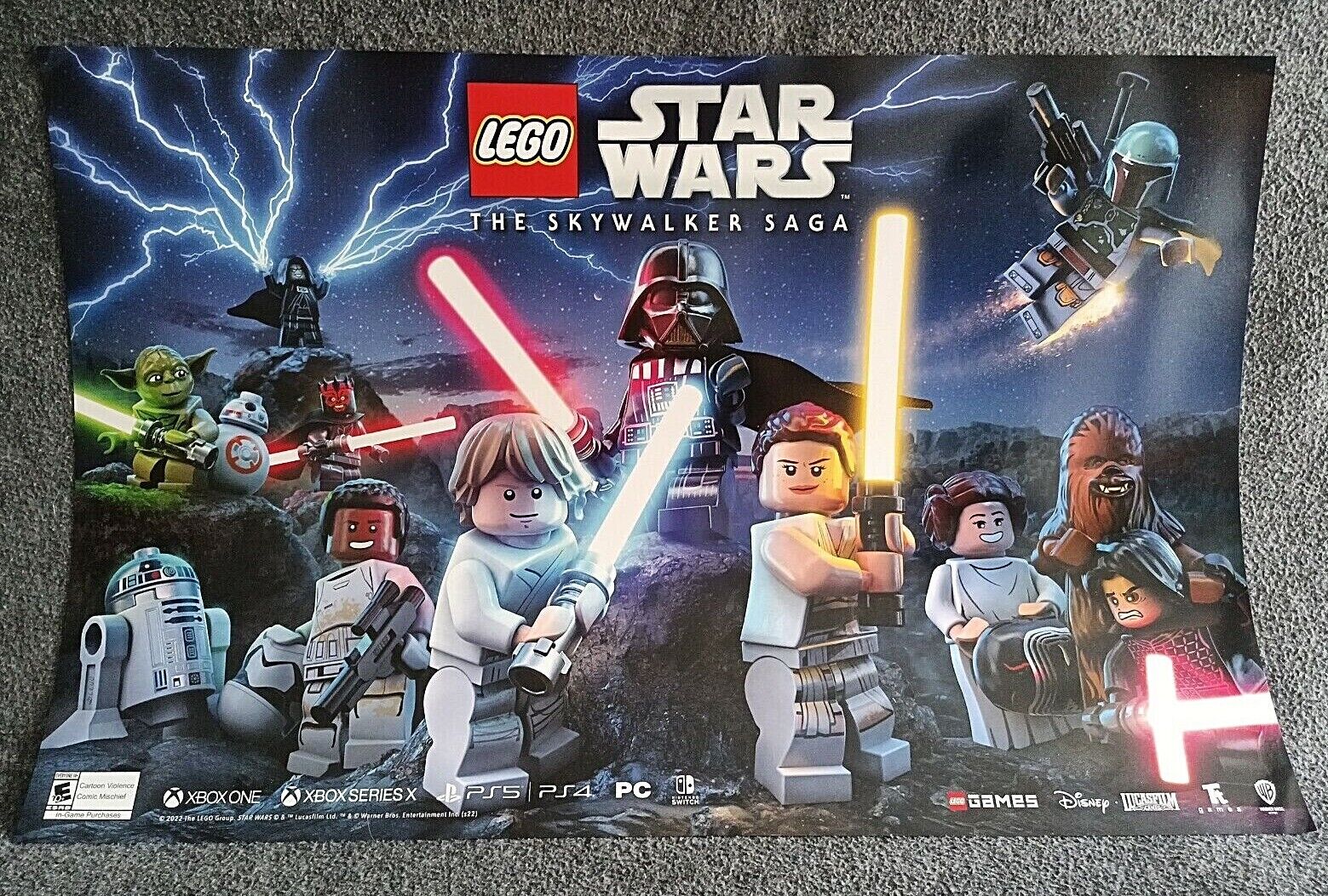 Lego Star Wars Skywalker Saga Video Game Poster Size 26x17in Game Stop Promo | eBay