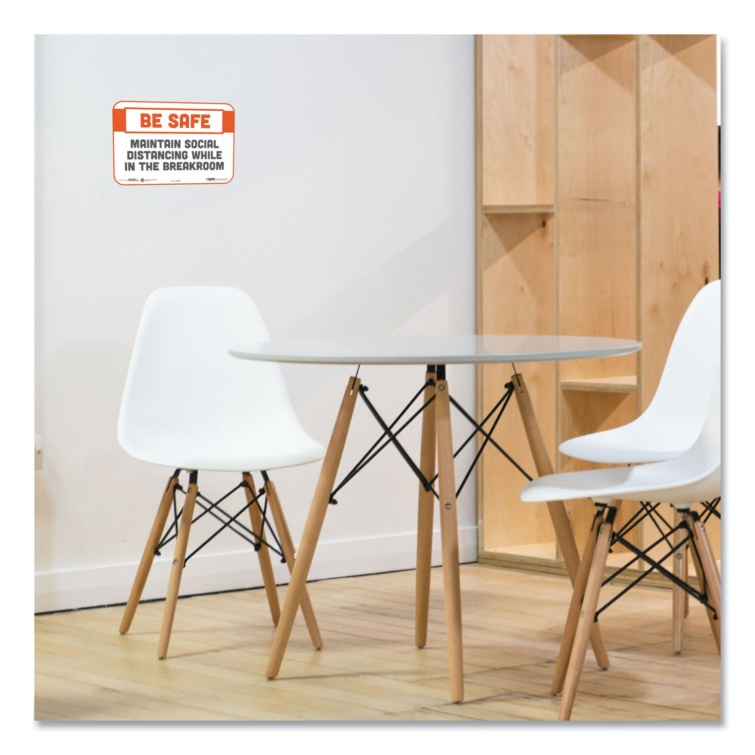 BESAFE MESSAGING REPOSITIONABLE WALL/DOOR SIGNS, 9 X 6, MAINTAIN SOCIAL