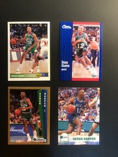 Cool 1990s DEREK HARPER Fleer & SkyBox  Basketball Card (4) Made in USA