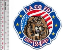 California LA County Fire Department Fire Engine 124 Patch NO TARIFF