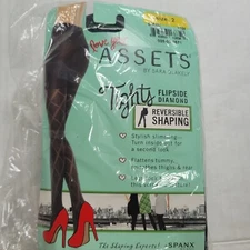 Love Your Assets Sara Blakely Shaping Tights Size 2 Black Flipside Diamond