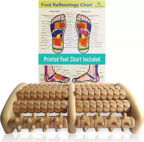 TheraFlow Large Dual Foot Massager Roller for Plantar Fasciitis Heel Arch Pain R