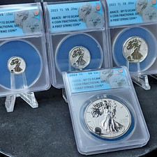 2023 Fractional Silver Eagle 4 coin FIJI Reverse Proof RP70 FIRST STRIKE Set