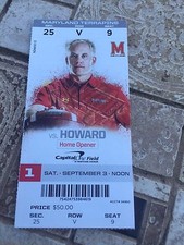 2016 MARYLAND TERRAPINS VS HOWARD COLLEGE FOOTBALL TICKET STUB 9/3