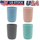 4Pack Bathroom Tumbler-Plastic Toothbrush Cup-Reusable Drinkware-Mouthwash Cup