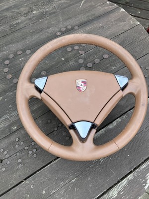 Lenkrad Airbaglenkrad Sandbeige beheizbar für Porsche Cayenne 9PA 955 02-07