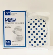 Medline Suresite Window Transparent Film Dressing 50 Pack 4"x 4.5" New