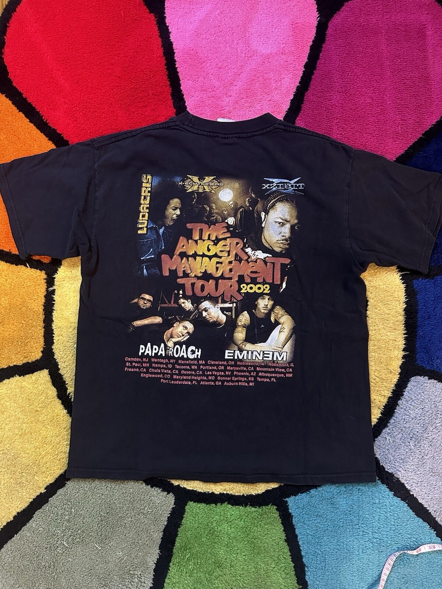 Eminem Anger Management Tour '02 Tシャツ　XL Eminem Anger Management Tour 2002 Vintage Black T-shirt Size