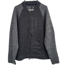 Marc Anthony Sweater Jacket Black Gray Full Zip Long Sleeves Mens Size XXL