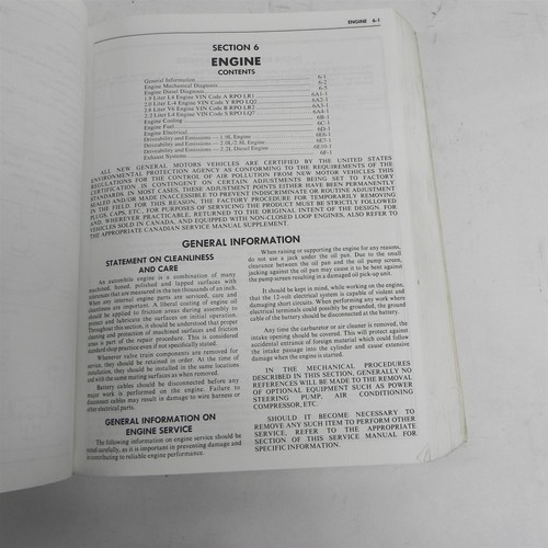 VINTAGE 1984 CHEVROLET CHEVY S SERIES TRUCKS SERVICE MANUAL REPAIR GUIDE BOOK - Picture 4 of 8