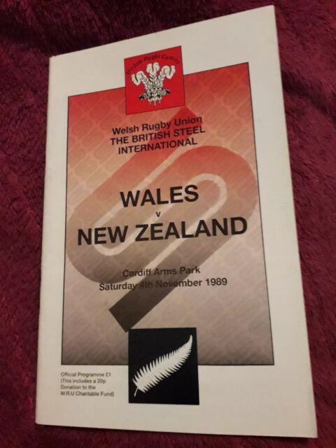 1989 WALES V NEW ZEALAND ALL BLACKS TEST INTERNATIONAL RUGBY PROGRAMME VGC 1989 WALES V NEW ZEALAND ALL BLACKS TEST INTERNATIONAL RUGBY PROGRAMME VGC