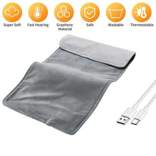Heating Blanket USB Coral Flannel Warm Shawl Temperature Control Bedroom Indoor - Picture 53 of 61