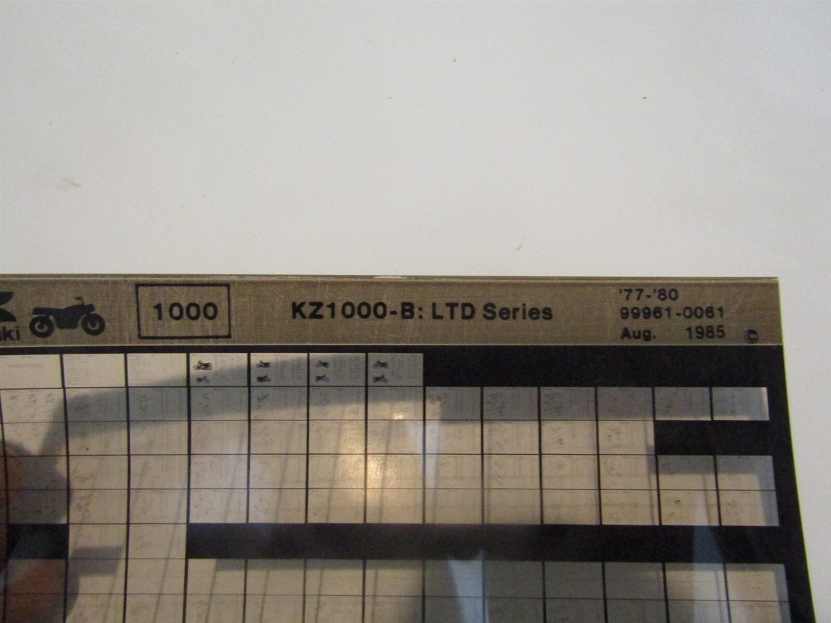KAWASAKI 1977 - 1980 KZ1000-B SERIES MOTORCYCLE MASTER PARTS