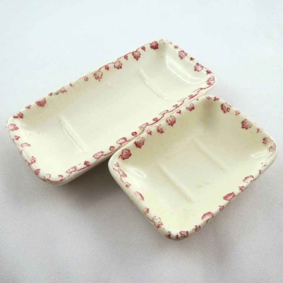 2 Anciens Raviers, Service Toilette Miniature Faïence LUNEVILLE dinette/toy size - Photo 2/4