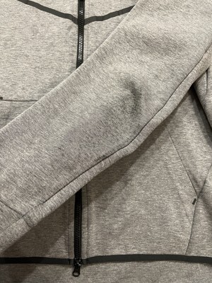 Nike Tech Men's Heather Gray/Black Full Zip Hoodie Jacket - XL | eBay