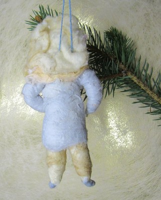 Décoration De Noël Vintage - Petite Poupée En Coton D'Allemagne, Ancienne Et Charmante