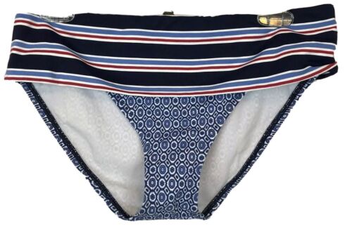 Tommy Bahama S Blue Striped High Waist Swimsuit Bottoms Mixed Pattern NWT