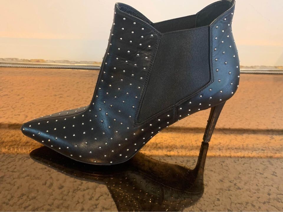 scarpe Saint Laurent stivali neri e argento molto puliti taglia 40