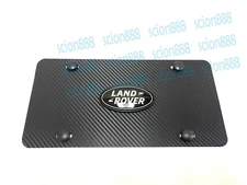 1pc 3D Black LRLogo Emblem Carbon Style Aluminum Vanity Front License Plate