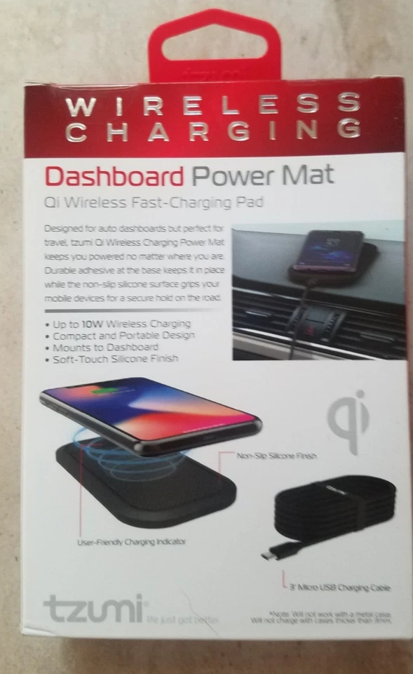 Lote de 8 alfombrillas de alimentación para tablero Tzumi Qi inalámbricas 10w almohadilla de carga rápida (5720) Foto 2 de 4