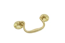 Antique Furniture Drawer Pull Swan Neck Early American Cabinet Pull Solid Brass