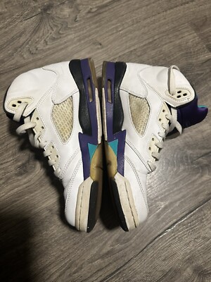 Men's Size 7 - Air Jordan 5 Grape 136027-108 White Purple Aqua