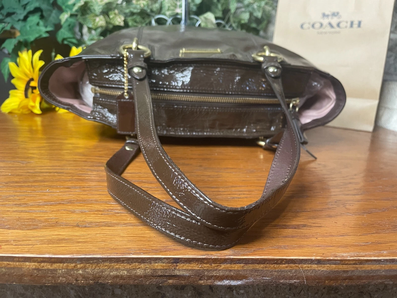 BORSA A TRACOLLA COACH GALLERY N S GRANDE TOTE VERNICE PELLE 20432 BORSETTA BORSETTA