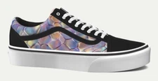 Vans Old Skool Platform Custom Sneakers - Pearl Snakeskin