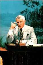 Johnny Carson Thinking Fan Club Advertisement Postcard C178