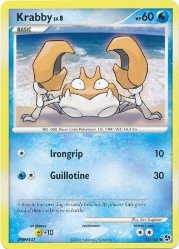 Pokémon TCG - Krabby - 75/106 - Common - D&P: Great Encounters [Near Mint]