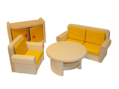 Wohnzimmer Sofa, Sessel Puppenhaus 1:12 Rülke 22325 NEU