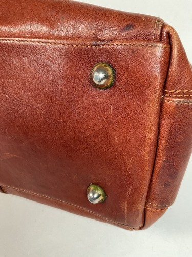 Marino Orlandi Leather Handbag Brown Weekender Tote - Picture 8 of 24