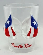Puerto Rico Flag Bikini Bust 3D Shot Glass