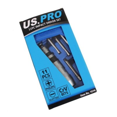 US PRO Hand-Schlagschrauber-Set Mit Adapter-Bits – Schwerlast Antriebshammer Inkl. Bits Für Kreuzschlitz & Sechskant