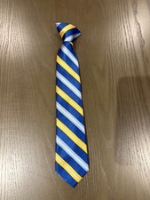 Clip On Tie Chaps Boy  s Necktie Plaid Yellow Blue White 14   Long X 2.5 Wedding