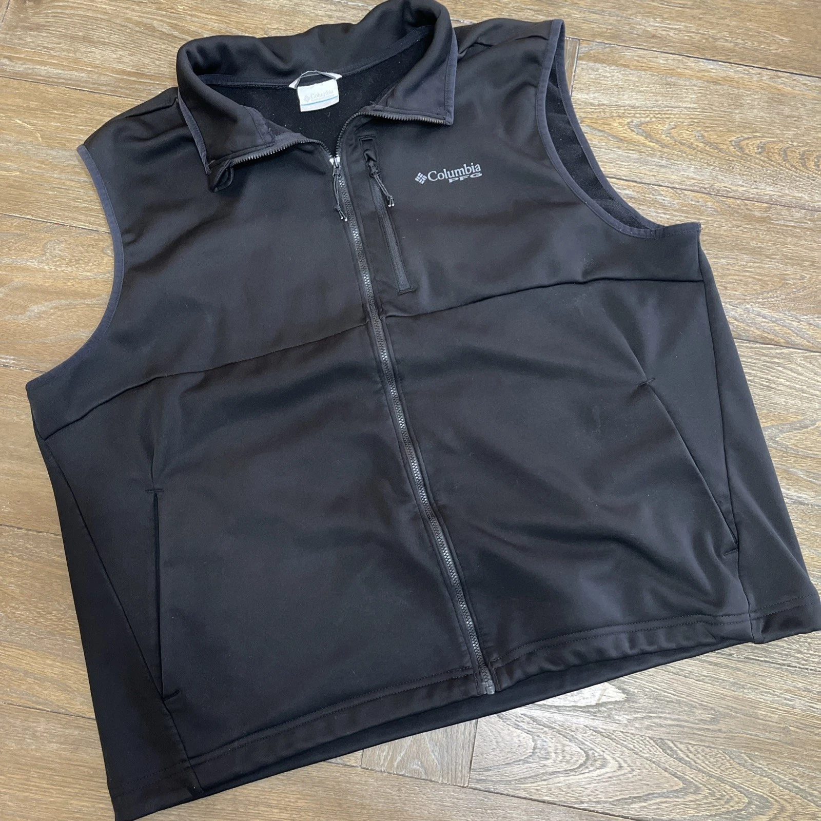 Columbia PFG Terminal Stretch Softshell Vest Black Mens Size xtra large