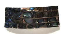 Vintage Alpaca Mexico Abalone Shell Hair Barrette