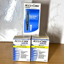 Accu-Chek Softclix Lancing Device - 200 Lancets for Diabetic Testing​ SEALED