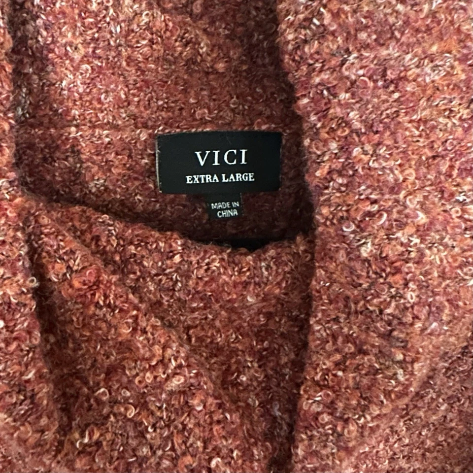 Autumn / Fall - VICI Warmest Wishes Knit Cowl Neck Bell Sleeve Sweater - Rust - Image 3 of 4