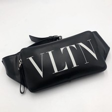 Excellent Condition VALENTINO VLTN Leather Body Bag Crossbody Black
