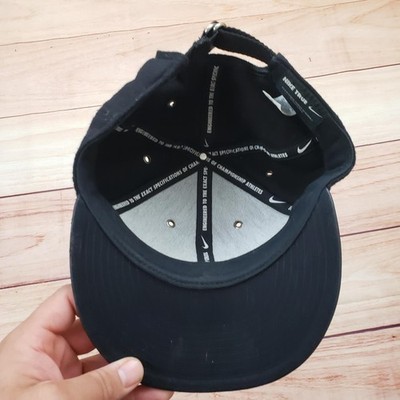 Nike Kobe Bryant Hat Cap Strap Back One Size Black Leather Wool