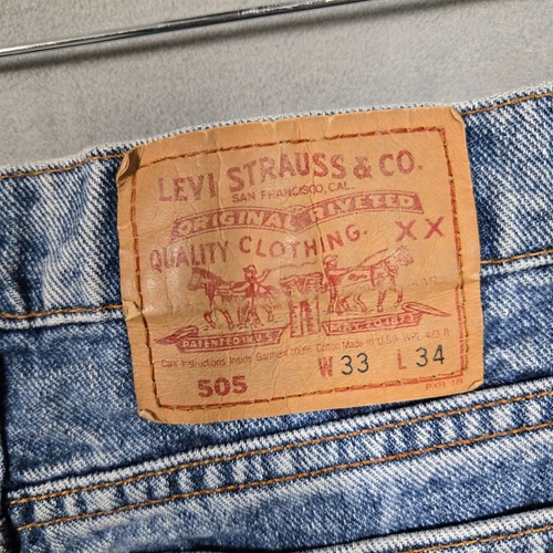 Vintage 90s Levis 505 jeans mens 33x31 red tab Made in USA - Picture 3 of 11
