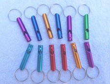 12 Security Whistles   Emergency, Hiking, Camping, Survival   Key Chain Colors